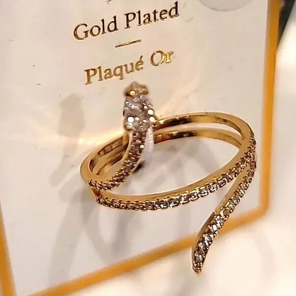 Aldo 14K Gold Plated CZ Wrap Around Snake Eing - Picture 2 of 5